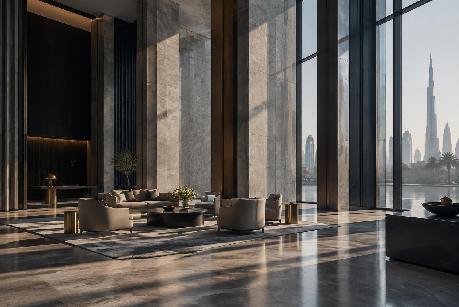 Premium corporate interior overlooking Dubai